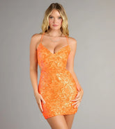 Serving Sparkle Sequin Lace-Up Bodycon Dress
