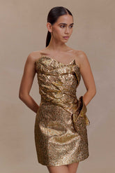 Sadie Structured Mini Dress - Gold