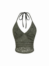 Lace Halter Neckline Floral Cami Top