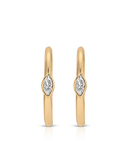 Medium Marquise Crystal Hoops