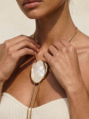 Bone Statement Bolo Necklace
