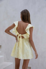 True Blooms Mini Dress Yellow
