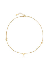 Subtle Butterflies and Pearl Necklace
