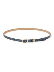 Classic Skinny Belt in Grey Snake
