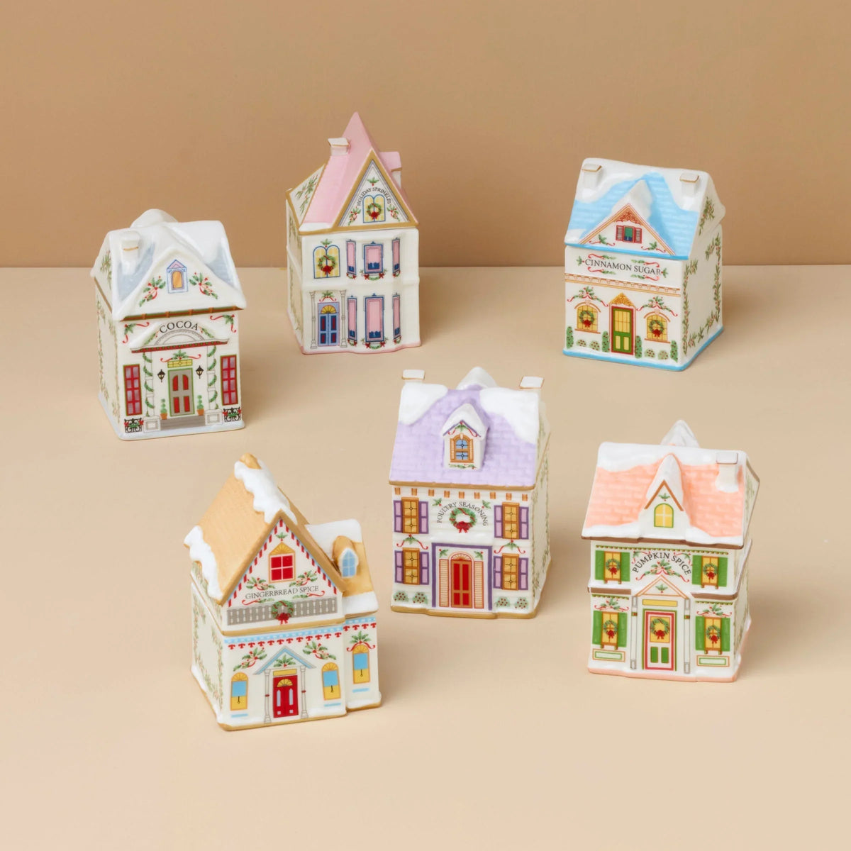 Lenox Spice Village 6-Piece Christmas Spice Jar Set